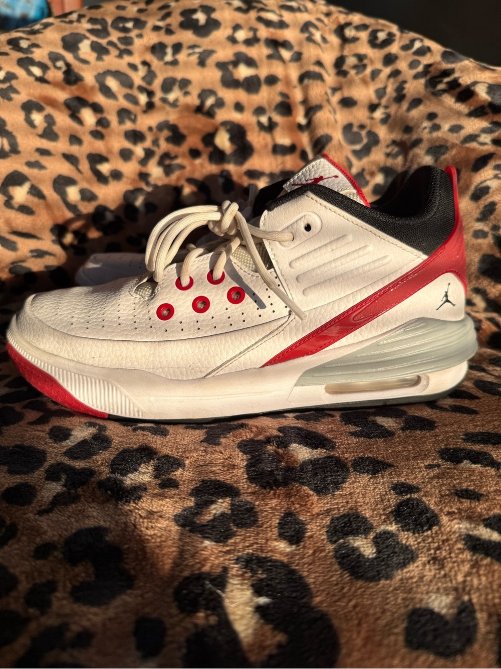 Jordan White and Red Low-Top Sneakers